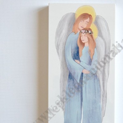 PARA ANIOŁÓW - obrazek na desce 13.5 x 31.5 cm - 84124