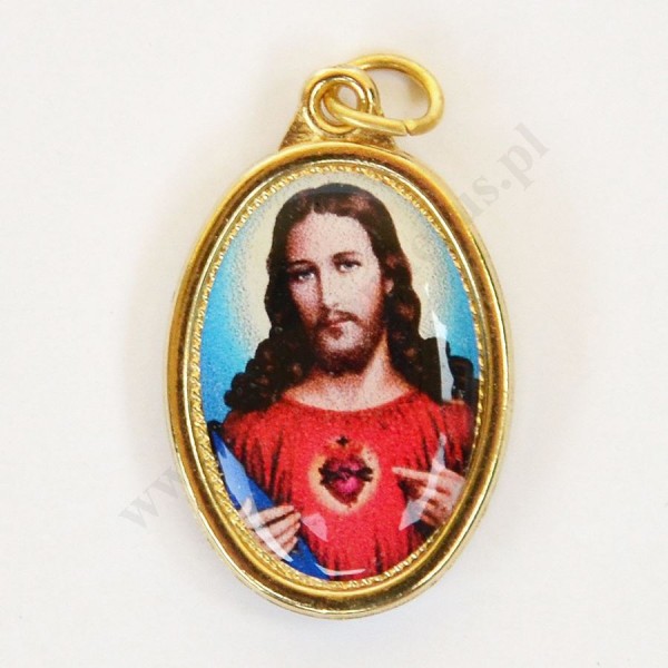MEDALIK SERCE PANA JEZUSA I MATKI BOŻEJ SZKAPLERZNEJ - wys. 2.5 cm - 64196