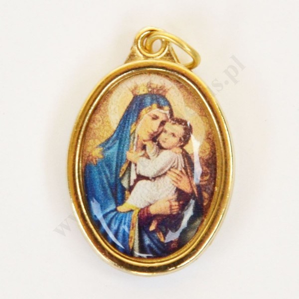 MEDALIK SERCE PANA JEZUSA I MATKI BOŻEJ SZKAPLERZNEJ - wys. 2.5 cm - 64196