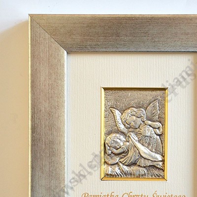 ANIOŁ STRÓŻ - pamiątka Chrztu Świętego - format 14.5 x 16 cm - 87657
