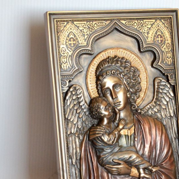 ANIOŁ STRÓŻ - płaskorzeźba 15.5 x 23 cm - 84782