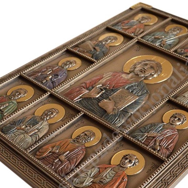JEZUS I DWUNASTU APOSTOŁÓW - płaskorzeźba 22.7 x 30.3 cm - 45100