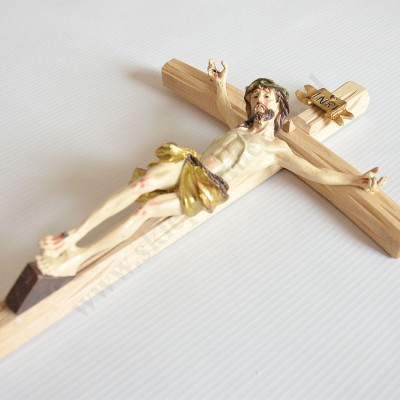 KRZYŻ DREWNIANY - wys. 34.3 cm, szer. 17.7 cm - 74649