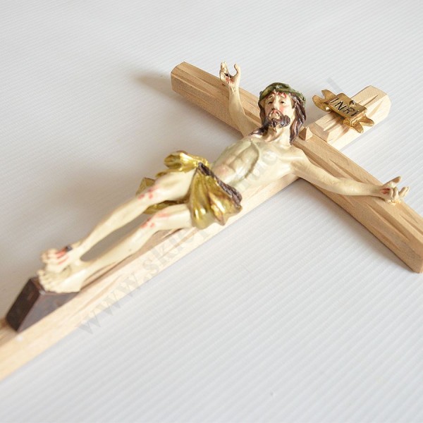 KRZYŻ DREWNIANY - wys. 34.3 cm, szer. 17.7 cm - 74649