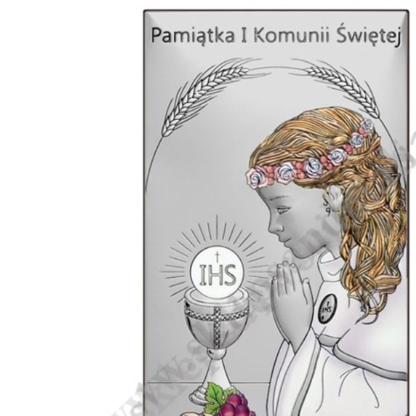 PAMIĄTKA I KOMUNII ŚWIĘTEJ - OBRAZEK SREBRNY - 6717/1ACOL