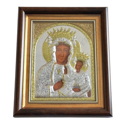 MATKA BOŻA CZĘSTOCHOWSKA - ikona w ramce za szkłem 24 x 29 cm - 30865