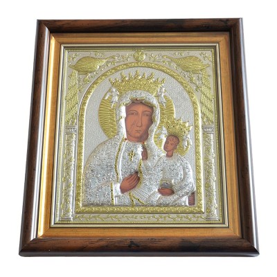 MATKA BOŻA CZĘSTOCHOWSKA - ikona w ramce za szkłem 28.5 x 32 cm - 86004