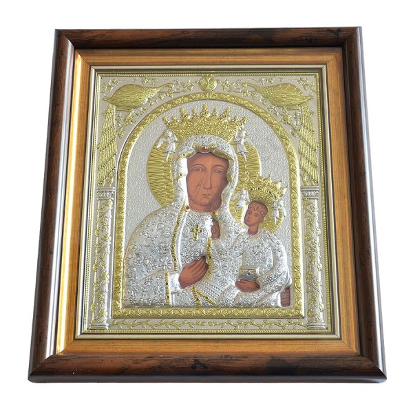 MATKA BOŻA CZĘSTOCHOWSKA - ikona w ramce za szkłem 28.5 x 32 cm - 86004
