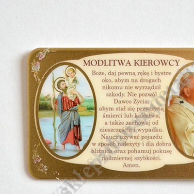 PLAKIETKA Z MODLITWĄ KIEROWCY - mix wzorów - 71198