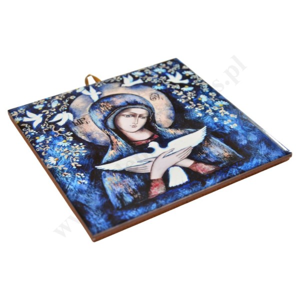 MATKA BOŻA NIOSĄCA DUCHA ŚWIĘTEGO - obrazek na ceramice 15 x 15 cm - 30857