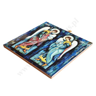 ARCHANIOŁ MICHAŁ I GABRIEL - obrazek na ceramice 10 x 10 cm - 30836