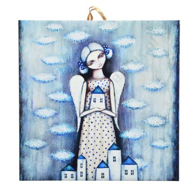 DOM JEST TAM... - obrazek na ceramice 10 x 10 cm - 30825