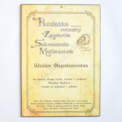 ŚWIĘTA RODZINA. PAMIĄTKA ROCZNICY ŚLUBU - obrazek format A4 - 79882