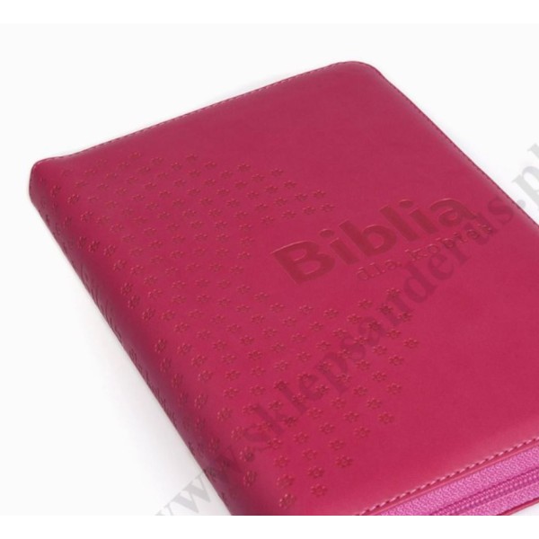 BIBLIA DLA KOBIET - suwak, złocone brzegi kartek, malinowa