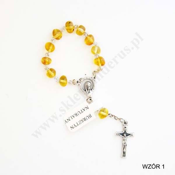 DZIESIĄTEK RÓŻAŃCA BURSZTYN - mix wzorów - 69524