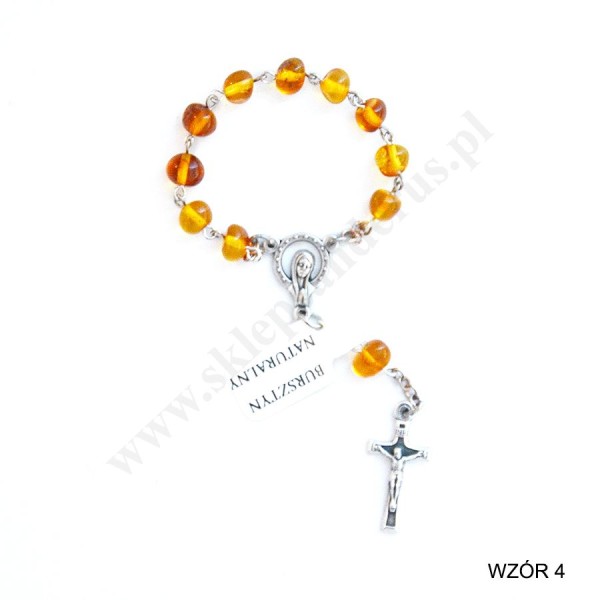 DZIESIĄTEK RÓŻAŃCA BURSZTYN - mix wzorów - 69524