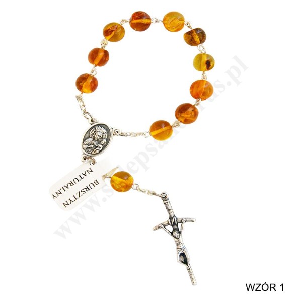 DZIESIĄTEK RÓŻAŃCA BURSZTYN - mix wzorów - 69526