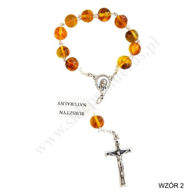 DZIESIĄTEK RÓŻAŃCA BURSZTYN - mix wzorów - 69526
