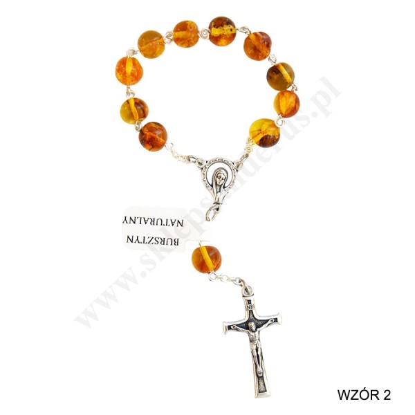 DZIESIĄTEK RÓŻAŃCA BURSZTYN - mix wzorów - 69526