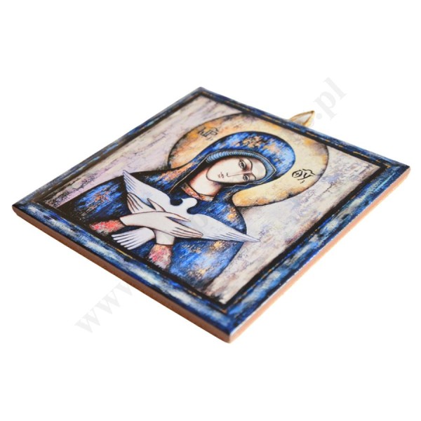 MATKA BOŻA NIOSĄCA DUCHA ŚWIĘTEGO - obrazek na ceramice 15 x 15 cm - 30853