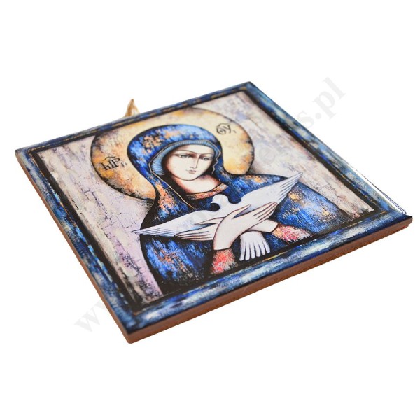 MATKA BOŻA NIOSĄCA DUCHA ŚWIĘTEGO - obrazek na ceramice 15 x 15 cm - 30853
