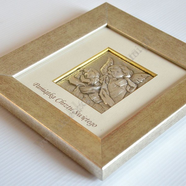 ANIOŁ STRÓŻ - OBRAZEK SREBRNY W RAMCE - 85487