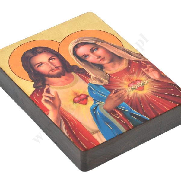SERCE JEZUSA I SERCE MATKI BOŻEJ - ikona 12 x 16.5 cm - 51546