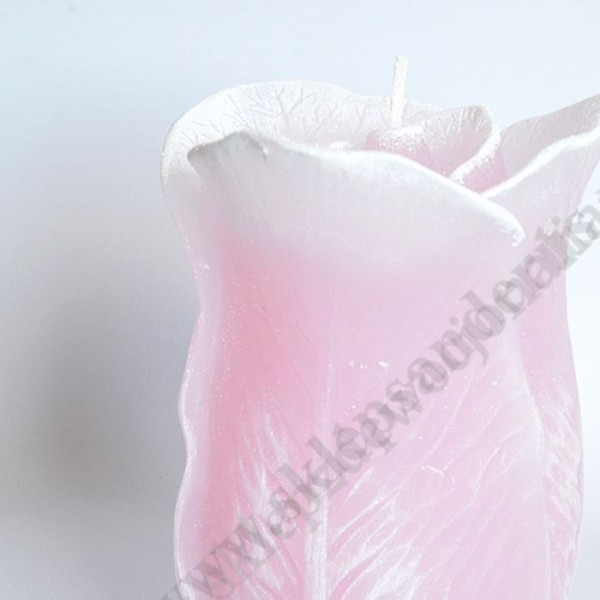 ŚWIECA RÓŻA Z DIODĄ - wys. 11.5 cm - mix kolorów - 50561
