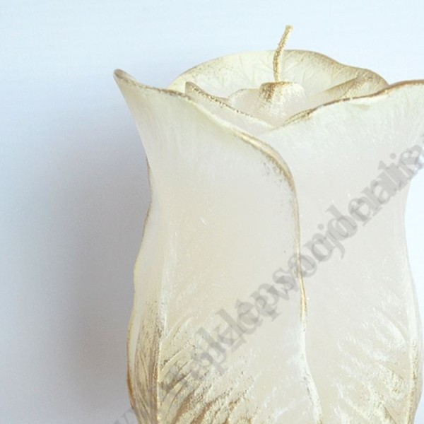 ŚWIECA RÓŻA Z DIODĄ - wys. 11.5 cm - mix kolorów - 50561