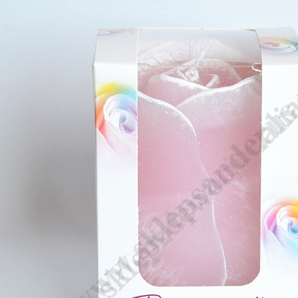 ŚWIECA RÓŻA Z DIODĄ - wys. 11.5 cm - mix kolorów - 50561