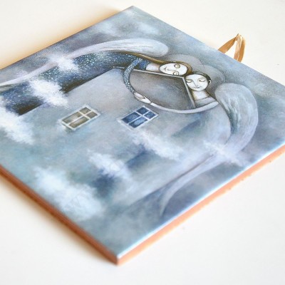 OTULIĆ MIŁOŚCIĄ - obrazek na ceramice 15 x 15 cm - 58980