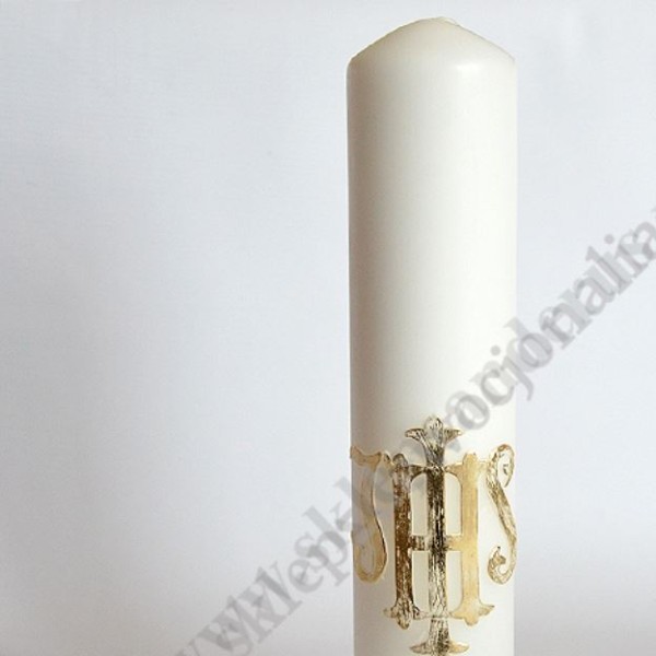 ŚWIECA OŁTARZOWA Z APLIKACJĄ - wys. 30 cm - 5371