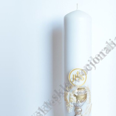 ŚWIECA OŁTARZOWA Z APLIKACJĄ - wys. 30 cm - 80792