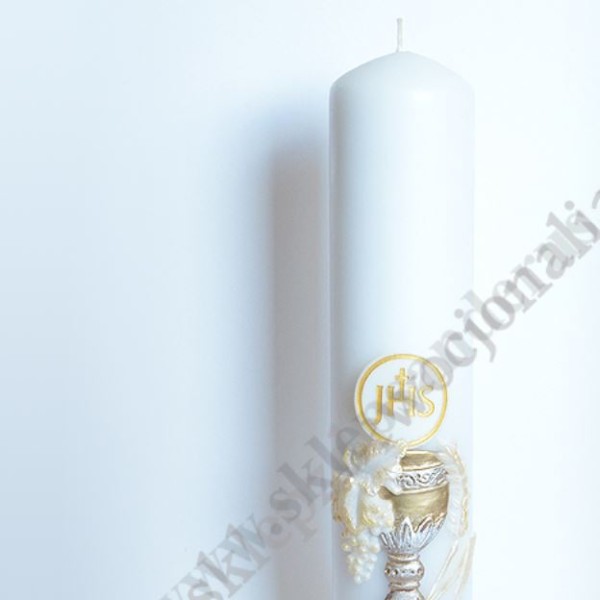 ŚWIECA OŁTARZOWA Z APLIKACJĄ - wys. 30 cm - 80792