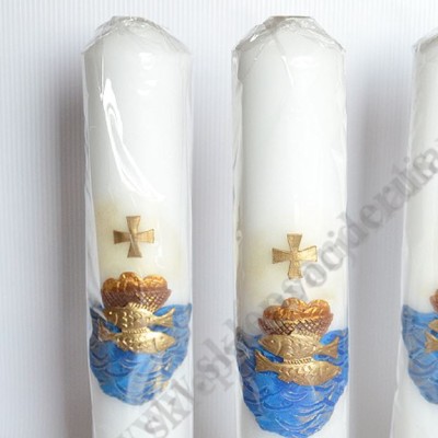 ŚWIECA OŁTARZOWA Z APLIKACJĄ - wys. 30 cm - 70724