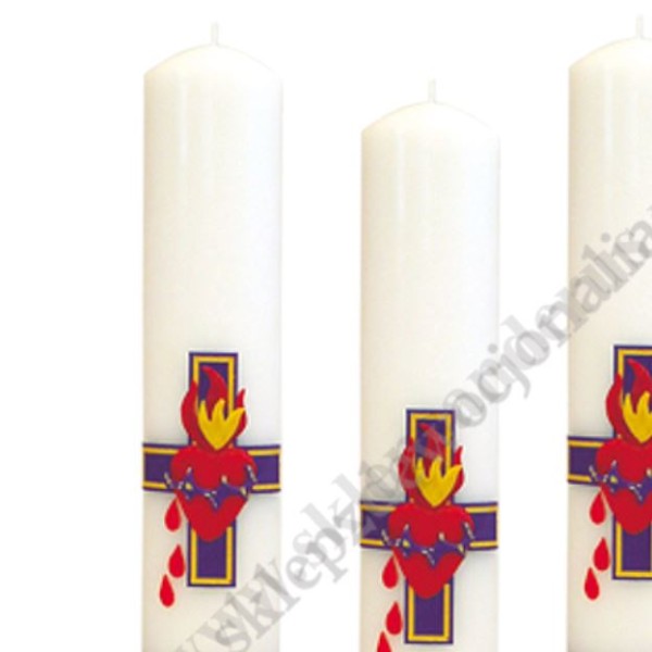 ŚWIECA OŁTARZOWA Z APLIKACJĄ - wys. 30 cm - 88497