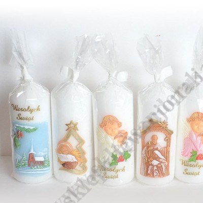ŚWIECA BOŻE NARODZENIE - wys.10cm - MIX WZORÓW - 4192