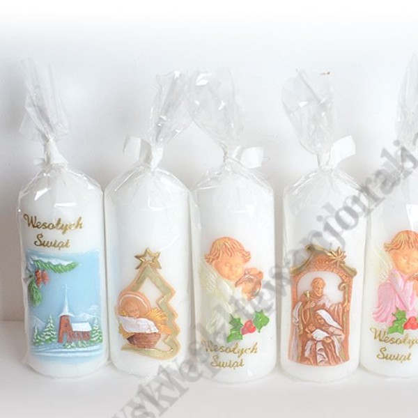 ŚWIECA BOŻE NARODZENIE - wys.10cm - MIX WZORÓW - 4192 ŚWIECA BOŻE NARODZENIE - wys.10cm - MIX WZORÓW - 4192