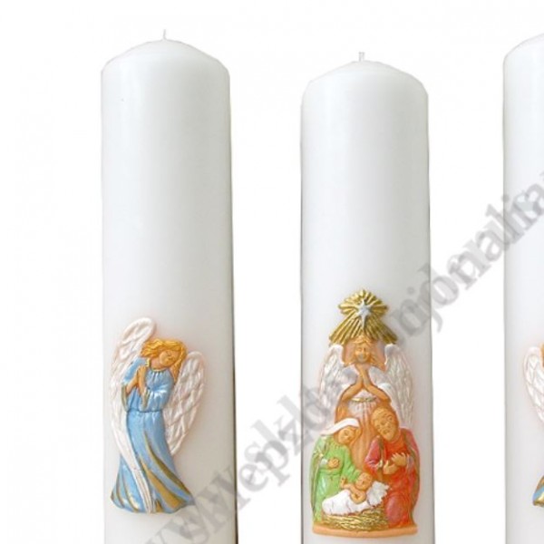 KOMPLET ŚWIEC - BOŻE NARODZENIE - wys. 30 cm - 90673