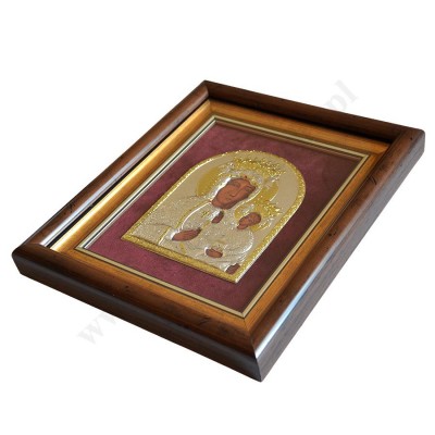 MATKA BOŻA CZĘSTOCHOWSKA - ikona w ramce za szkłem 23.3 x 27.3 cm - 86747