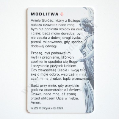 DO MOJEGO ANIOŁA STRÓŻA - karta z modlitwą 5.4 x 8.5 cm - 79444