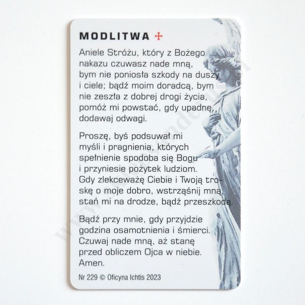 DO MOJEGO ANIOŁA STRÓŻA - karta z modlitwą 5.4 x 8.5 cm - 79444