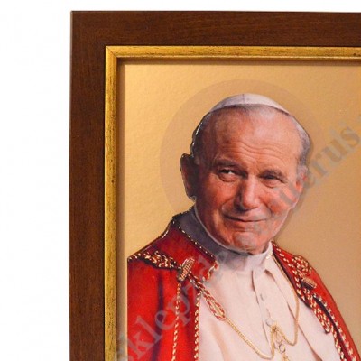 ŚWIĘTY JAN PAWEŁ II - ceramika żywiczna w ramie 21.4 x 28.2 cm - 0932