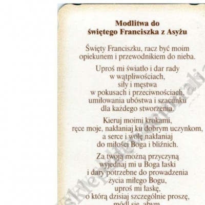 OBRAZKI ŚW.FRANCISZKA Z ASYŻU - paczka 100 szt. - 3205