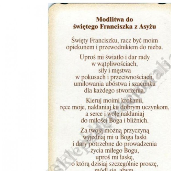 OBRAZKI ŚW.FRANCISZKA Z ASYŻU - paczka 100 szt. - 3205