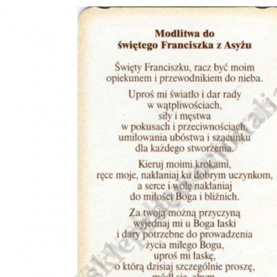 OBRAZKI ŚW.FRANCISZKA Z ASYŻU - paczka 100 szt.