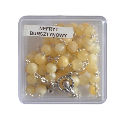 RÓŻANIEC NEFRYT BURSZTYNOWY - 60452