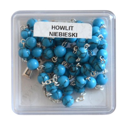 RÓŻANIEC KAMIENIE 6MM - HOWLIT NIEBIESKI     CZTOP