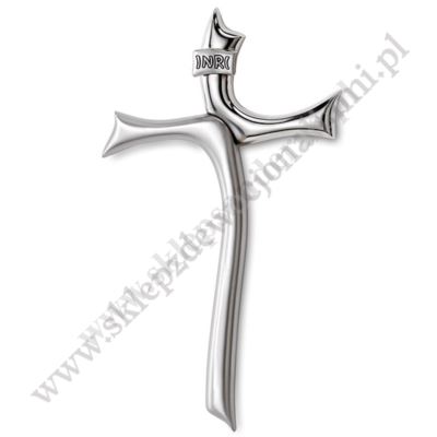KRZYŻ NOWOCZESNY POSREBRZANY - wys. 24 cm - 003129