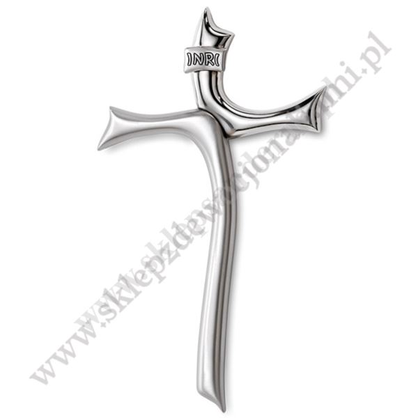 KRZYŻ NOWOCZESNY POSREBRZANY - wys. 24 cm - 003129